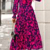 Women Spring Dresses 2025 Casual Long Sleeve V Neck Maxi Dresses Floral Boho Long Dress Wedding Guest Dress