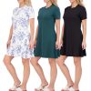 3-Pack: Women's Super-Soft Short Sleeve Dress Loose Casual Plain Simple Summer T-Shirt (Available in Plus)