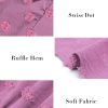 Women Short Sleeve V Neck Swiss Dot Midi Summer Dresses 2024 Boho Ruffle Long Dresses Ruffle Wedding Guest Dress