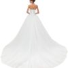 Sweetheart Tulle Ball Gown Wedding Dress, A-line Bridal Gown with Train