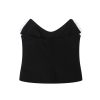 Women Side‑Zipper Tube Vest, Off‑Shoulder Sleeveless Top