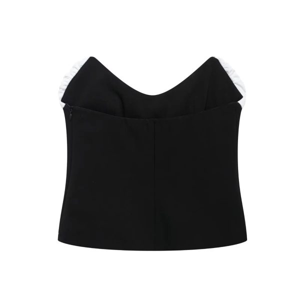 Women Side‑Zipper Tube Vest, Off‑Shoulder Sleeveless Top
