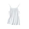 Women’s 100 Percent Mulberry Silk Satin Diagonal Cut Solid Color Sexy Inner Strap Tank Top