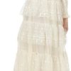 Print Cascading Ruffle Elegant Maxi Dress Party Dress with High Waist Lace Splice Slim Fit Beach Wedding Guest Long Gown