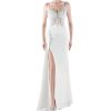 Women's Spaghetti Straps Deadening Lace Floral Mermaid Prom Dress Wedding Dress Elegant Formal Evening Gown