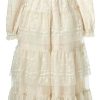 Print Cascading Ruffle Elegant Maxi Dress Party Dress with High Waist Lace Splice Slim Fit Beach Wedding Guest Long Gown
