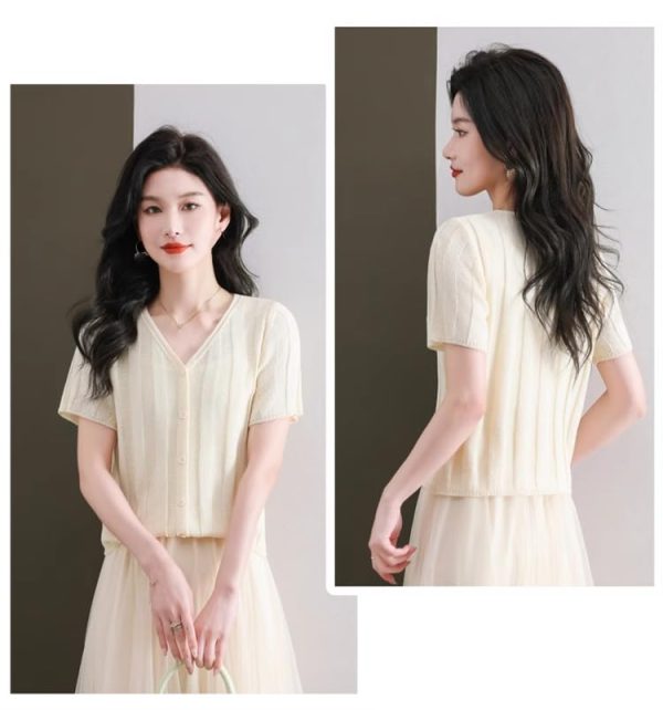 Women's Knitwear Short Sleeve Cardigan Summer Ice Silk Casual Commuting Shawl Top