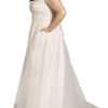 Square Neck Tulle and Lace Ball Gown Wedding Dress