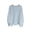 Women's Shirt Spring Elegant Blouse Cotton Lace Long Sleeve Tops