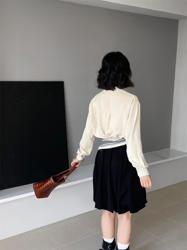Women's Lace Collar Shirt Spring Korean Style Elegant Long Sleeve Tops