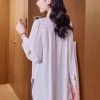 Ladies' Summer Long-Sleeved Chiffon Top for Business Loose Fit Blouse for Women