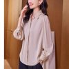 Ladies' Summer Long-Sleeved Chiffon Top for Business Loose Fit Blouse for Women