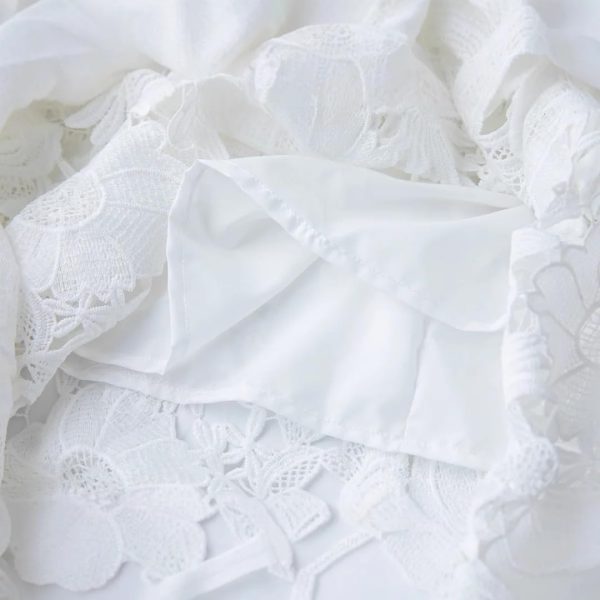 517hGsKgrGL.jpg Sexy Sleeveless Flower Embroidery Slim Fit Wrap Hip Top Mesh Slim Fitting Lace Elegant Splicing Dress (White,Large)
