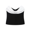 Women Side‑Zipper Tube Vest, Off‑Shoulder Sleeveless Top