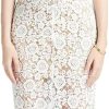Women Slim Fit White Lace Hollow Dress Square Collar Puff Sleeve Mid Calf Fit Flare Dresses for Party(Small Short)