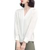 Ladies' Chiffon Top Summer Long-Sleeved Work Travel Cool Loose Blouse for Women