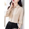 Ladies' Summer Chiffon Long-Sleeved Top for Casual Work Print Blouse for Women
