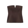 Women Two‑Tone Strap Vest, Off‑Shoulder Sleeveless Slim Top