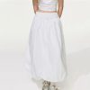 Women Off‑Shoulder Crop Top & Skirt Set, Pearl Embellished
