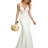 Women's Mermaid Wedding Dresses for Bride 2024 Boho Long Lace Bridal Gowns for Wedding YMSWD01