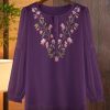 Ladies' Summer Chiffon Long-Sleeved Top for Handicraft Markets Markets Blouse for Women