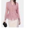 Ladies' Summer Long-Sleeved Chiffon Shirt for Work Travel and Office Breathable Soft Top Blouse for Women