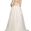 Lace Applique and Tulle Illusion Corset Ball Gown