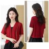 Women's Knitwear Ice Silk Shawl Summer Short Sleeve Cardigan Hollow Out Casual Top