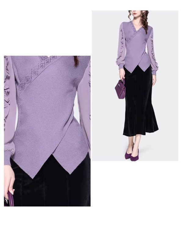 Ladies' Summer Long-Sleeved Chiffon Shirt for Work Shopping Picnics Button Style Blouse for Women