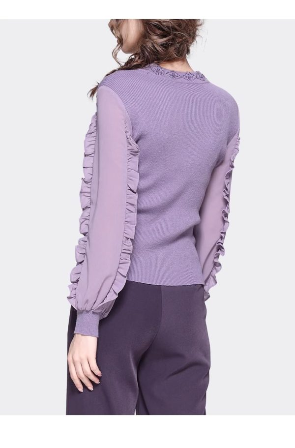 Ladies' Summer Long-Sleeved Chiffon Shirt for Work Shopping Picnics Button Style Blouse for Women