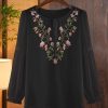 Ladies' Summer Chiffon Long-Sleeved Top for Handicraft Markets Markets Blouse for Women