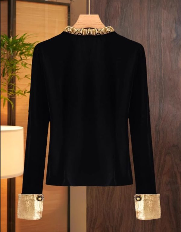 Ladies' Summer Chiffon Long-Sleeved Top for Club Gatherings Library Visits Study Sessions Blouse for Women