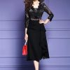 Women Elegant Cocktail Party Dress Ruffles Lace Midi Dresses Fashionable Appliques Bodycon Formal Evening Guest Outfit