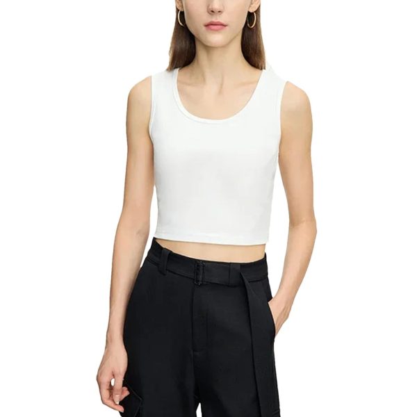 Women's Letter Label Camisole - O-Neck Knitted Vest Top for Autumn Basics