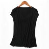 Women's Silk Tee Shirt V-Neck Sleeveless Batwing Pleated Hem Casual Top
