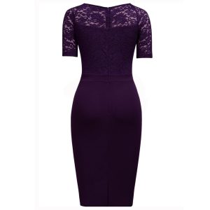 Women's Cocktail Dress Wedding Guest Dinner Lace Flounce Elegant Leisure Work Slim Body Retro