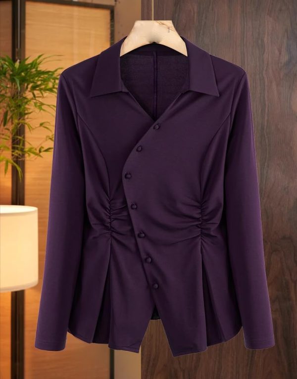Ladies' Summer Long-Sleeved Chiffon Shirt for Job Interviews Business Lunches Board Meetings Blouse for Women