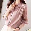 Ladies' Summer Chiffon Top Long-Sleeved for Office Vacation Daily Soft Blouse for Women