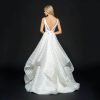Backless Lace Mid Waist Small Train White Elegant Minimalist Maxi Wedding Dress Feminine Romantic Bridal Gown