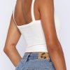 Womens Spaghetti Strap V-Neck Ribbed Tank Tops for Women 2025 Slim Fitted Soft Camisole Basic Layering Shirts