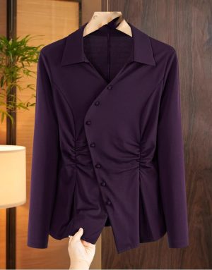 Ladies' Summer Long-Sleeved Chiffon Shirt for Job Interviews Business Lunches Board Meetings Blouse for Women