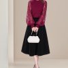 Ladies' Summer Long-Sleeved Chiffon Shirt with Lace & Embroidery for Weddings Galas Blouse for Women
