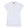 Women's Ruffle Sleeve Lace Inset Top