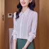 Ladies' Summer Chiffon Top Long-Sleeved for Work Travel Casual Breathable Blouse for Women