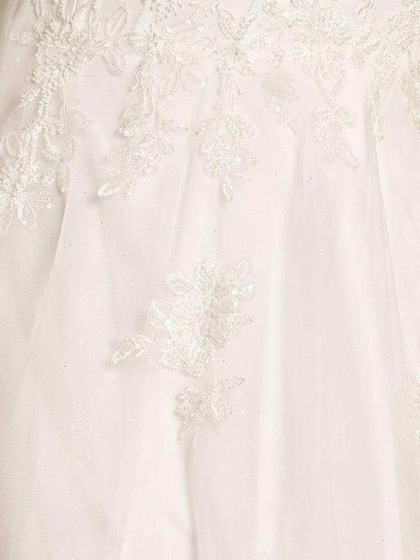 51tgZXrmQhL.jpg Square Neck Tulle and Lace Ball Gown Wedding Dress