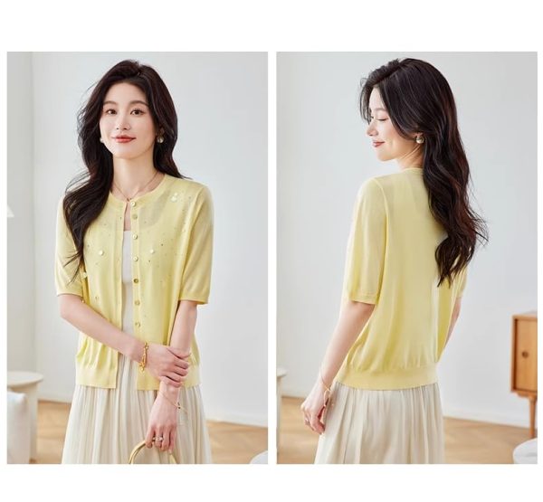 Women's Knitwear Cardigan Summer Thin Shawl Short Sleeve Casual Top