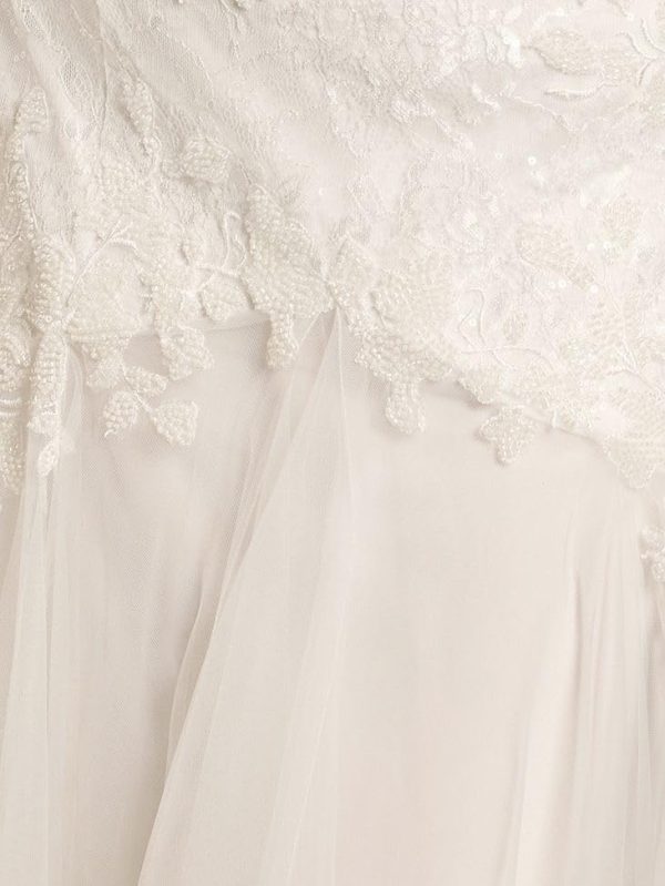 51u09ozV5L.jpg Strapless Beaded Lace Mermaid Wedding Dress