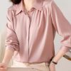 Ladies' Summer Chiffon Long-Sleeved Top for Casual Work Print Blouse for Women