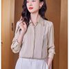 Ladies' Summer Chiffon Top Long-Sleeved for Work Travel Casual Breathable Blouse for Women