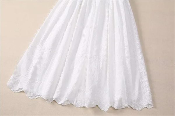 51zFgIDDamL.jpg Women's White Vintage Casual Daily Wear Vacation Dresses Flower Embroidery Lace Princess Dress